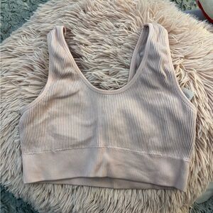 Aerie Ribbed Light Pink Sports Bra